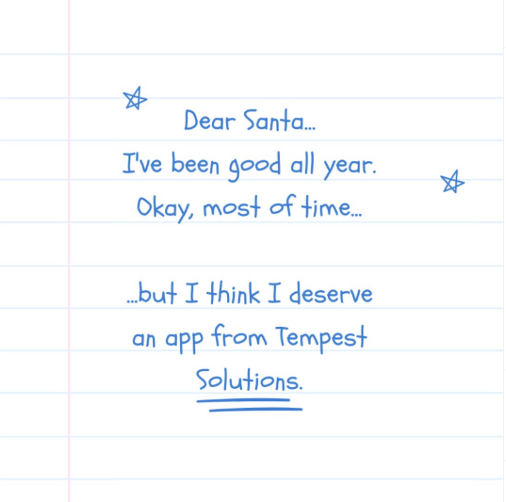 Dear Santa letter from Tempest Solutions