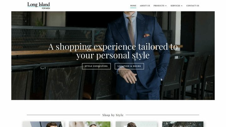 Thumbnail of Web Design project: Long Island Clothiers